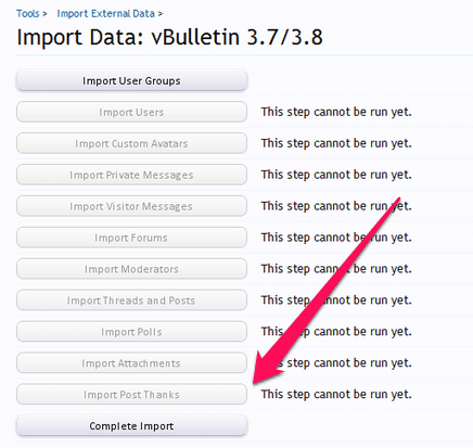 import data from vbulletin to xenforo